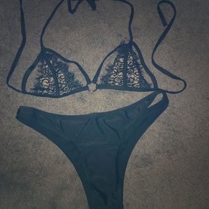 Never worn black lace sexy bikini